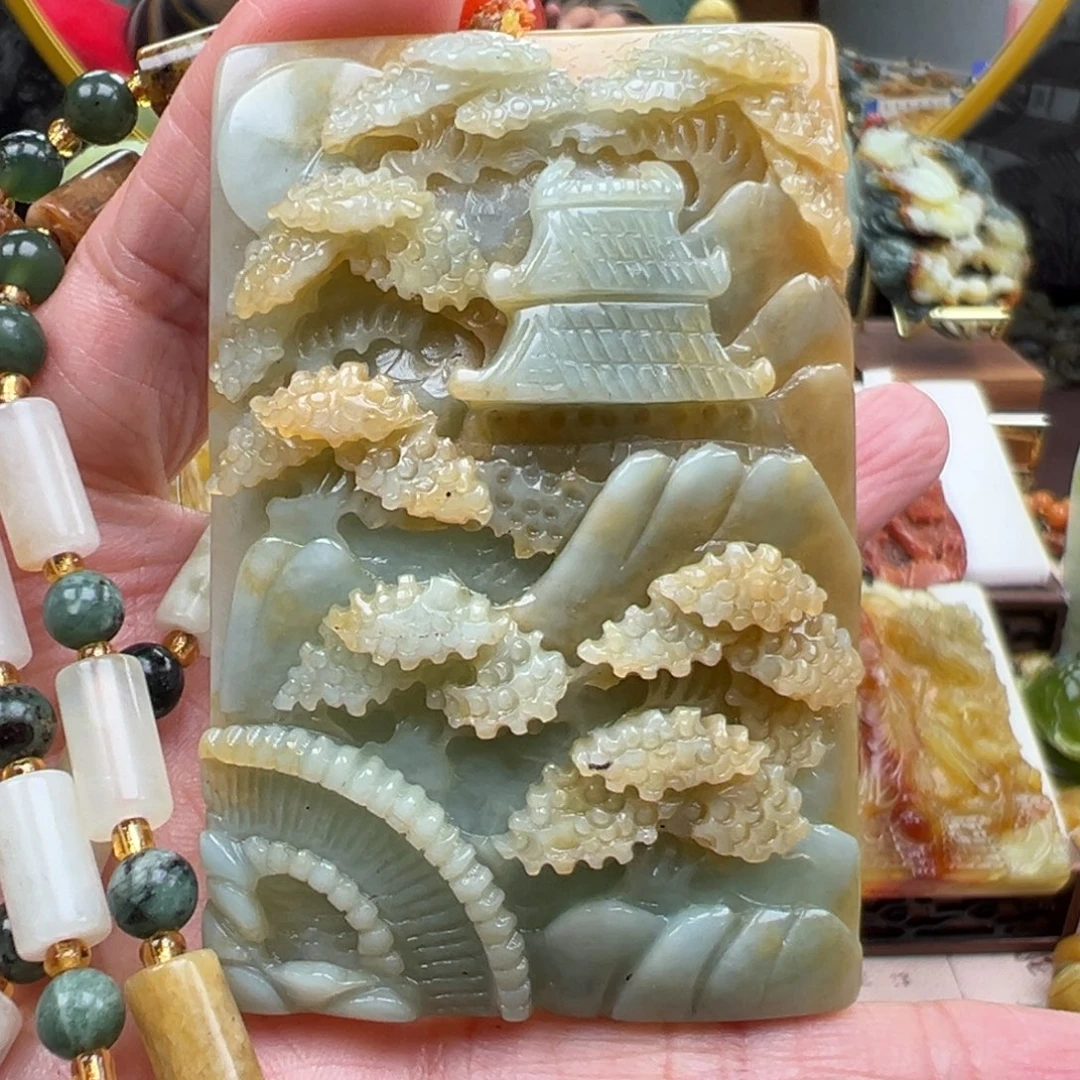 岫玉未镶嵌挂件挂件