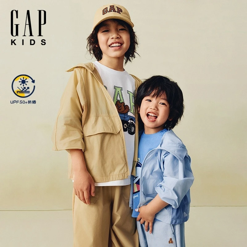 【大小童同款】Gap男童25夏季新款logo防晒外套儿童装766528/766514