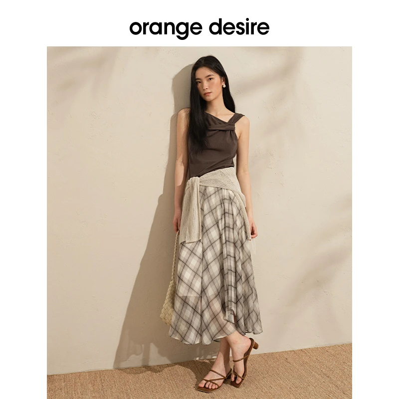 orange desire【焦糖布蕾结】设计感斜领扭结吊带25夏OD2EMWDF031*