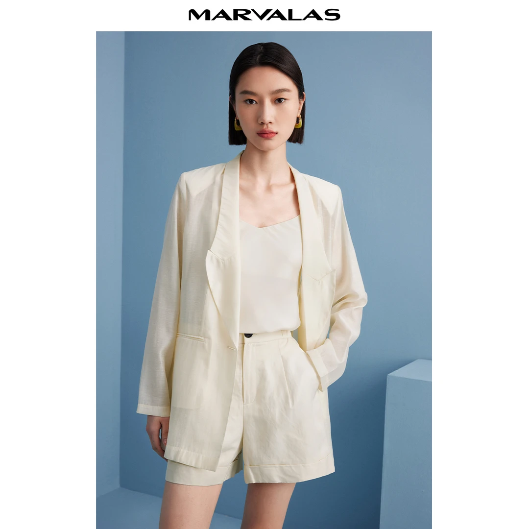 【曼德诗】简约通勤西装夏季纯色气质高级感时尚西服M423301312