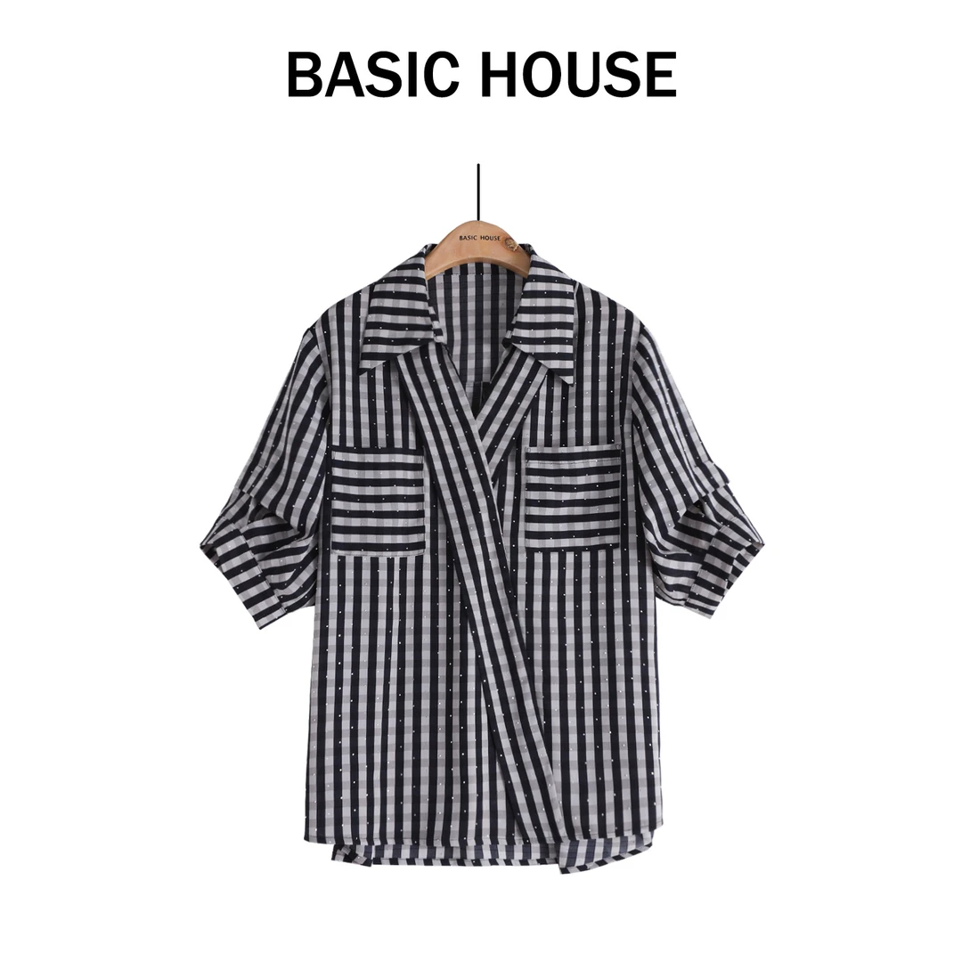 Basic House百家好C百搭衬衣宽松气质时尚休闲衬衫B1335B5SF52