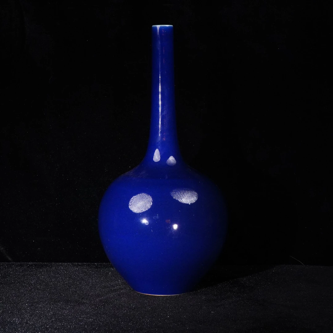 Lot81-C祭蓝釉胆式瓶-康熙年制H40-YC12130020001001