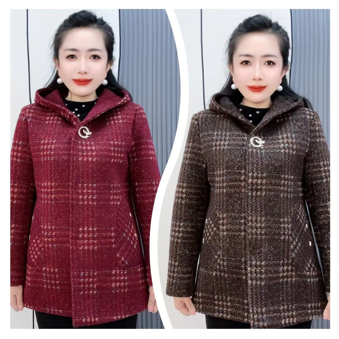 57#大格子连帽2025春季新款大气精品高端外套（C）