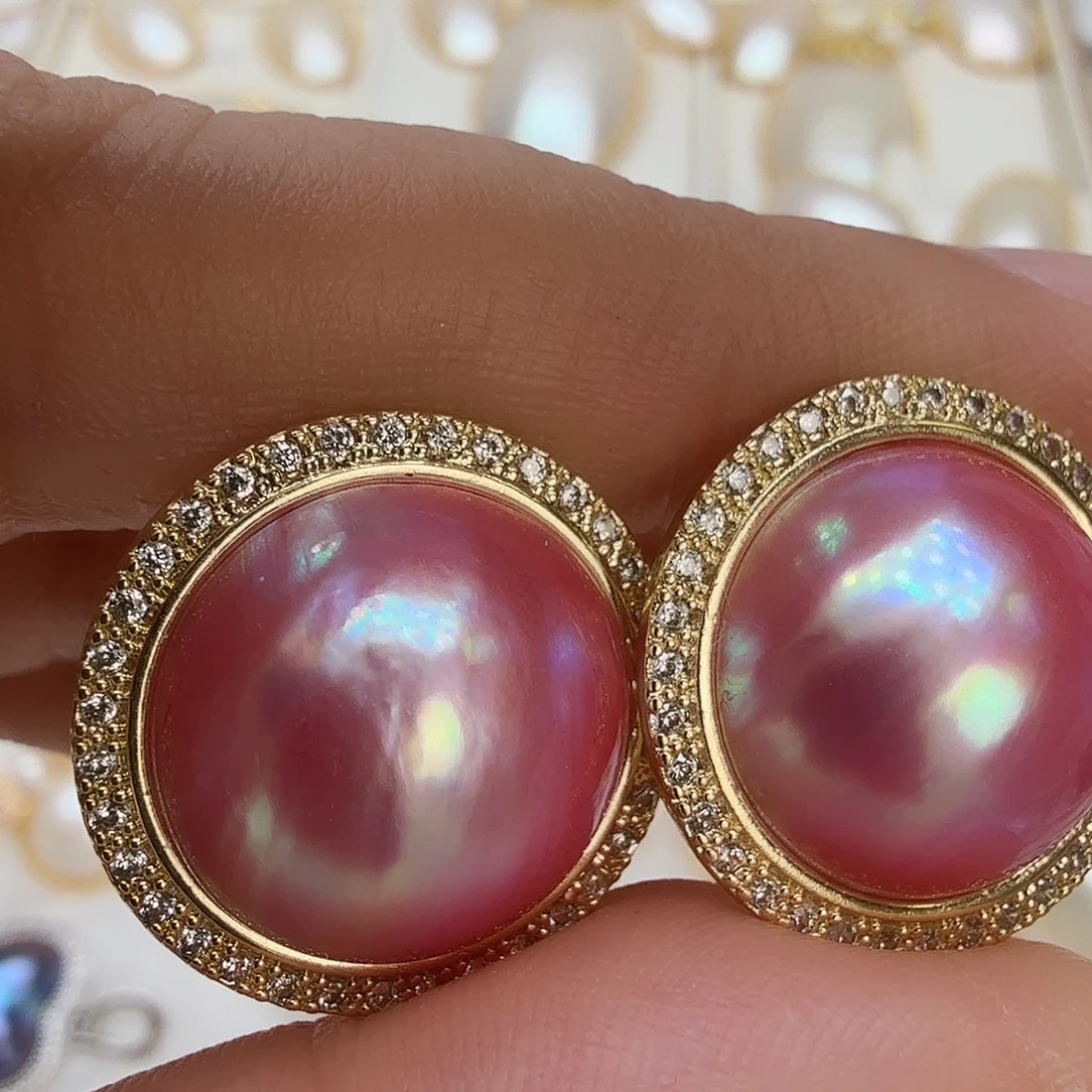 未镶嵌拼合珍珠（马贝珠）耳饰