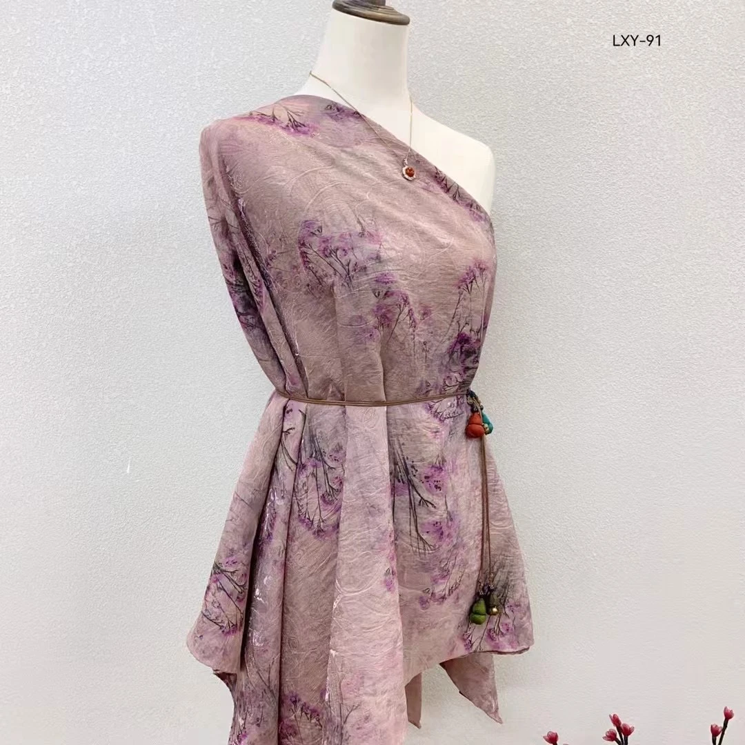 【紫韵】140*140香云纱重缎湖丝老料中国风方巾丝巾围巾披肩