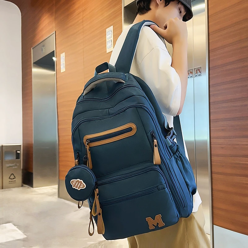 减压常规基本日韩工装风双肩包高颜值韩版山系复古风百搭休闲9040