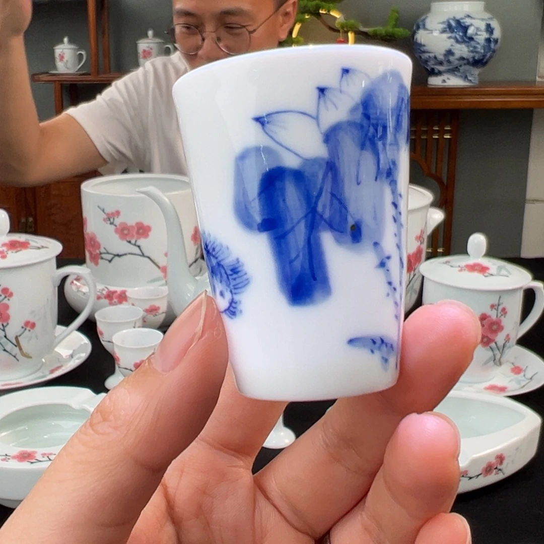 青花和为贵闻香杯 微瑕