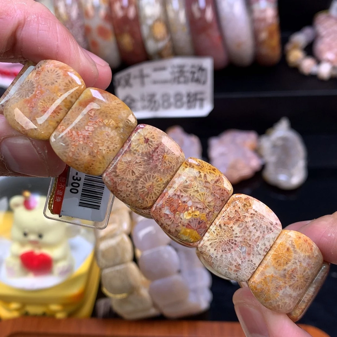【闪购商品】未镶嵌手链硅化珊瑚（珊瑚玉）121号彩大花