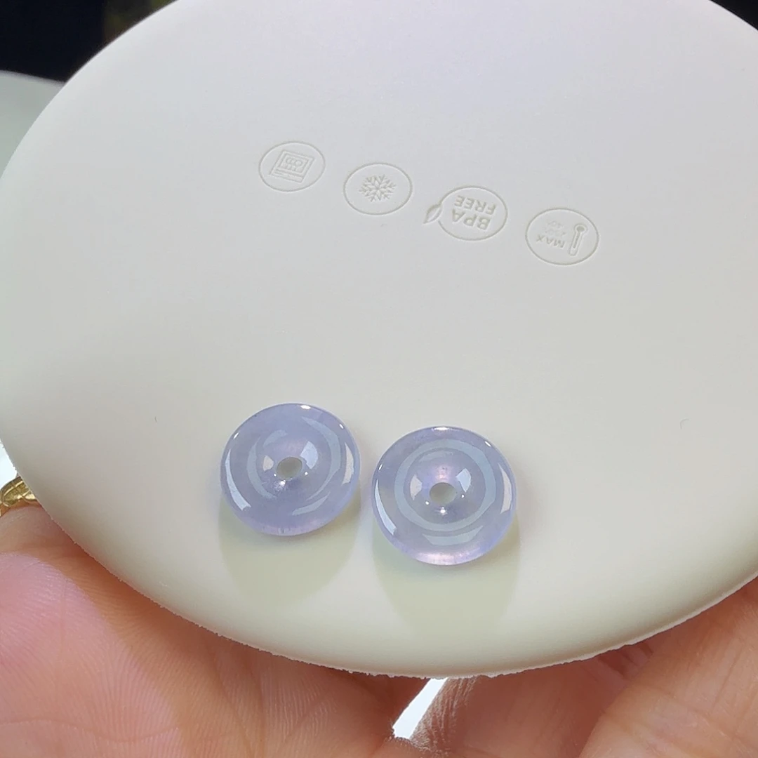 翡翠裸石冰蓝紫扣子