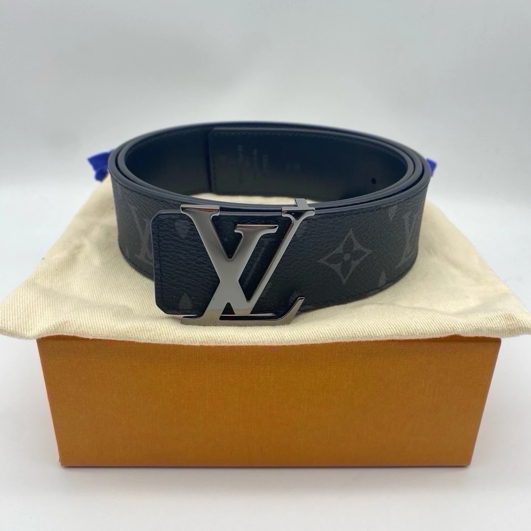 未使用 LouisVuitton/路易威登 LV路易威登黑花枪扣双面皮带