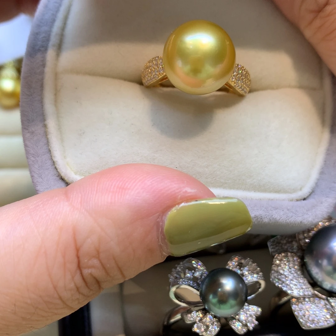 海水珍珠戒指银S925镶嵌