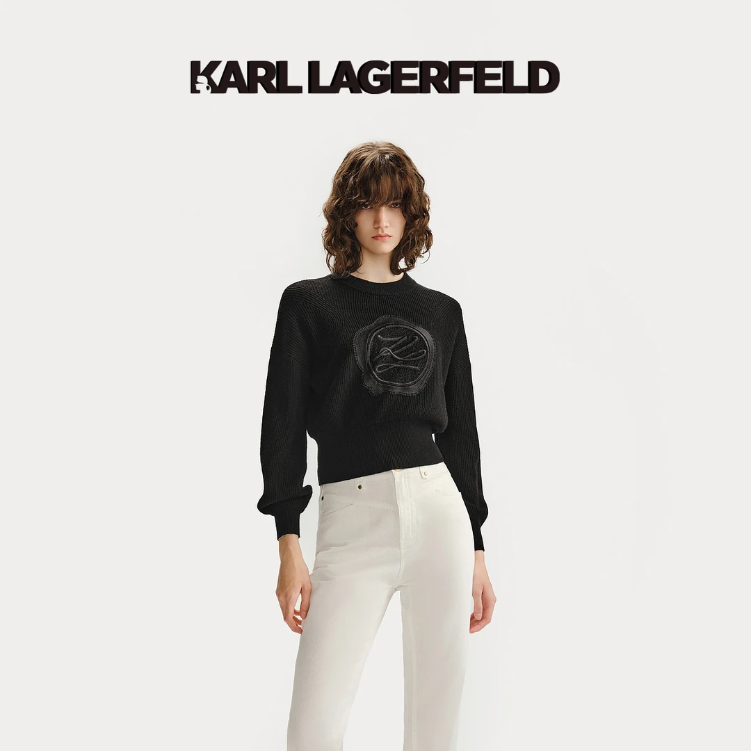 【婷婷专属】KARLLAGERFELD秋季新款针织蕾丝套头衫女236L2015