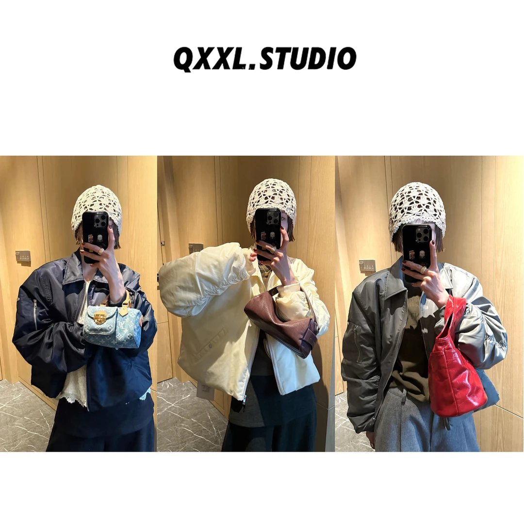 邱小小丽呀 秋冬新款欧货短款翻领棉服女高级感时髦显瘦百搭外套