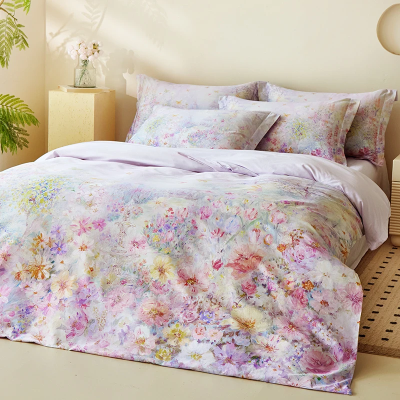 （单被套）油画风数码印花高端100%纯棉新疆长绒单被套四季可用