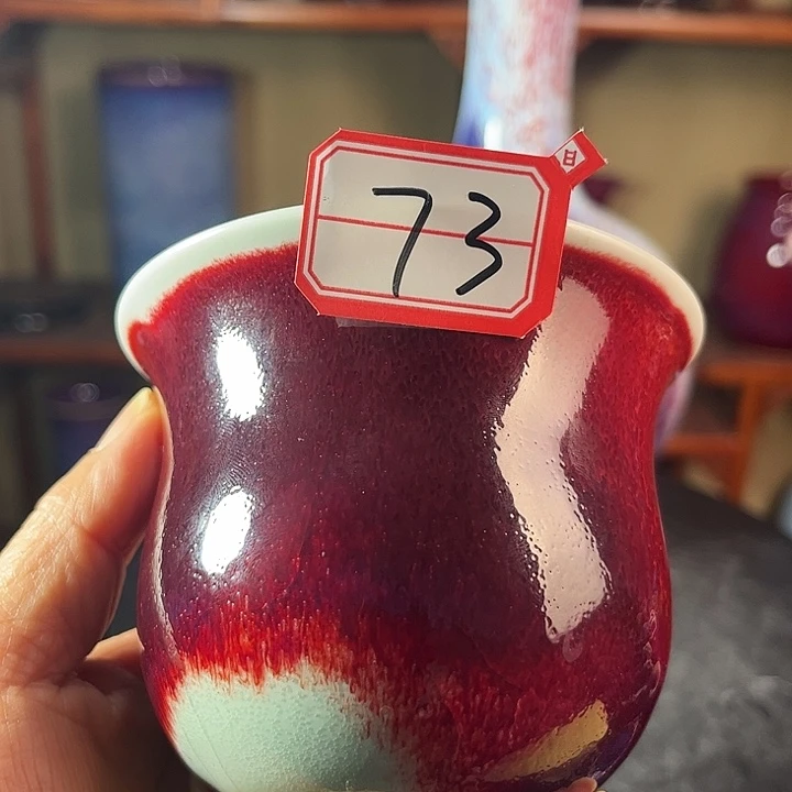 瓷片疯***人钧瓷手工艺品杯子