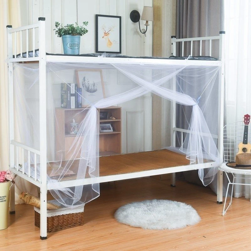 学生纹帐宿舍蚊帐上下床防蚊寝室单人床文蚊帐单开门卧室加密帐子