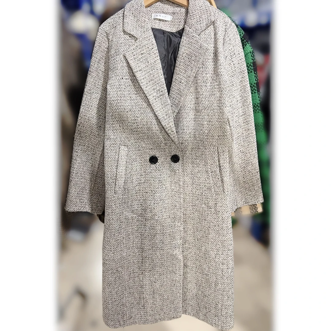 484  韩系时尚中长款加厚夹棉毛呢外套