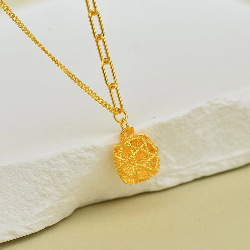 吊坠足银 经典时尚方糖套链