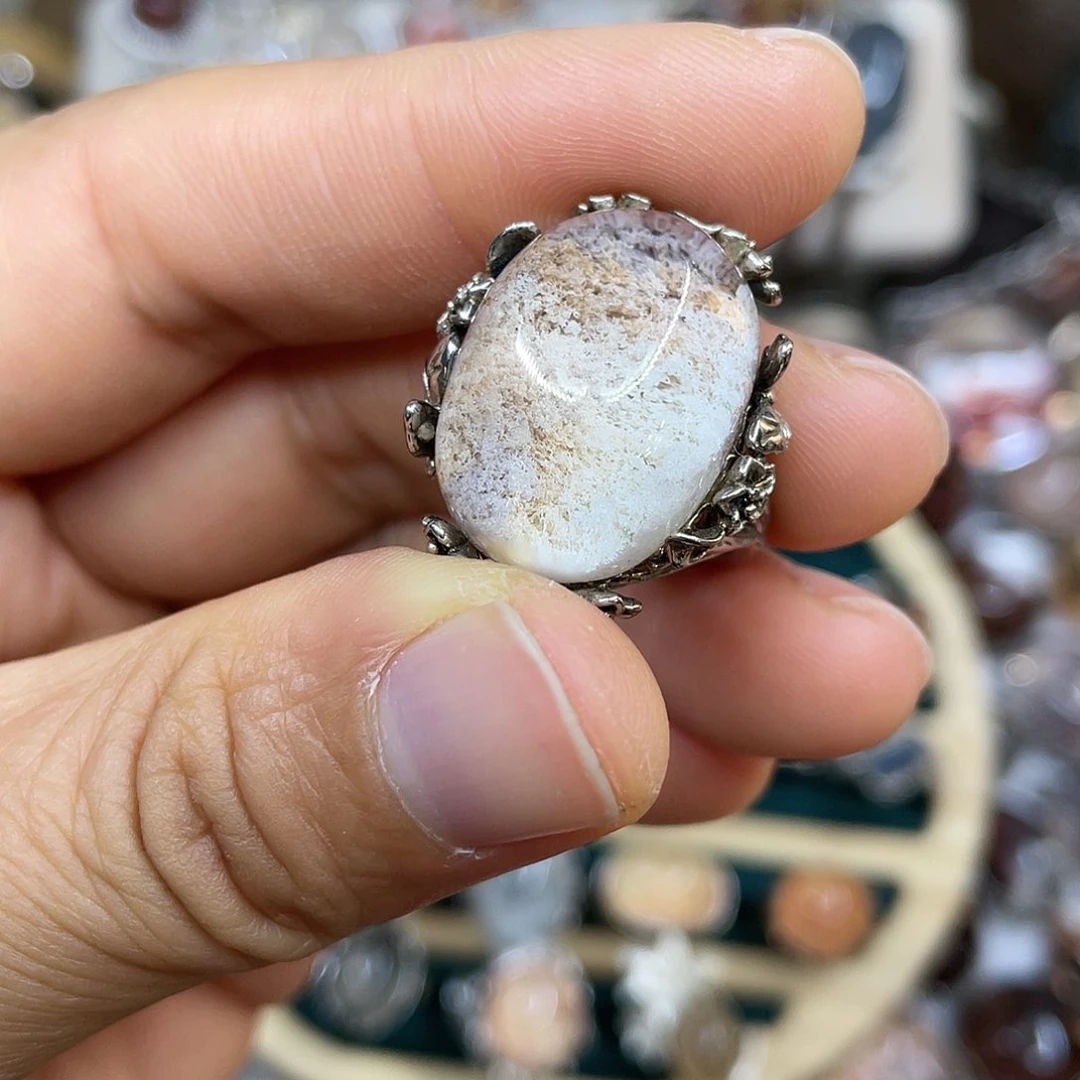 【闪购商品】银S925镶嵌珠宝半成品水晶戒指