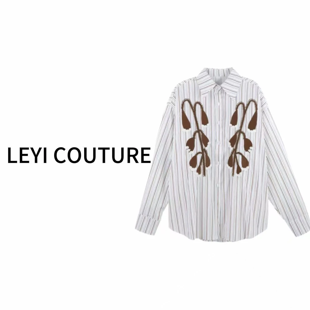 【 LEYI COUTURE】畑畑2025高端气质”花苞衬衣“时尚上衣