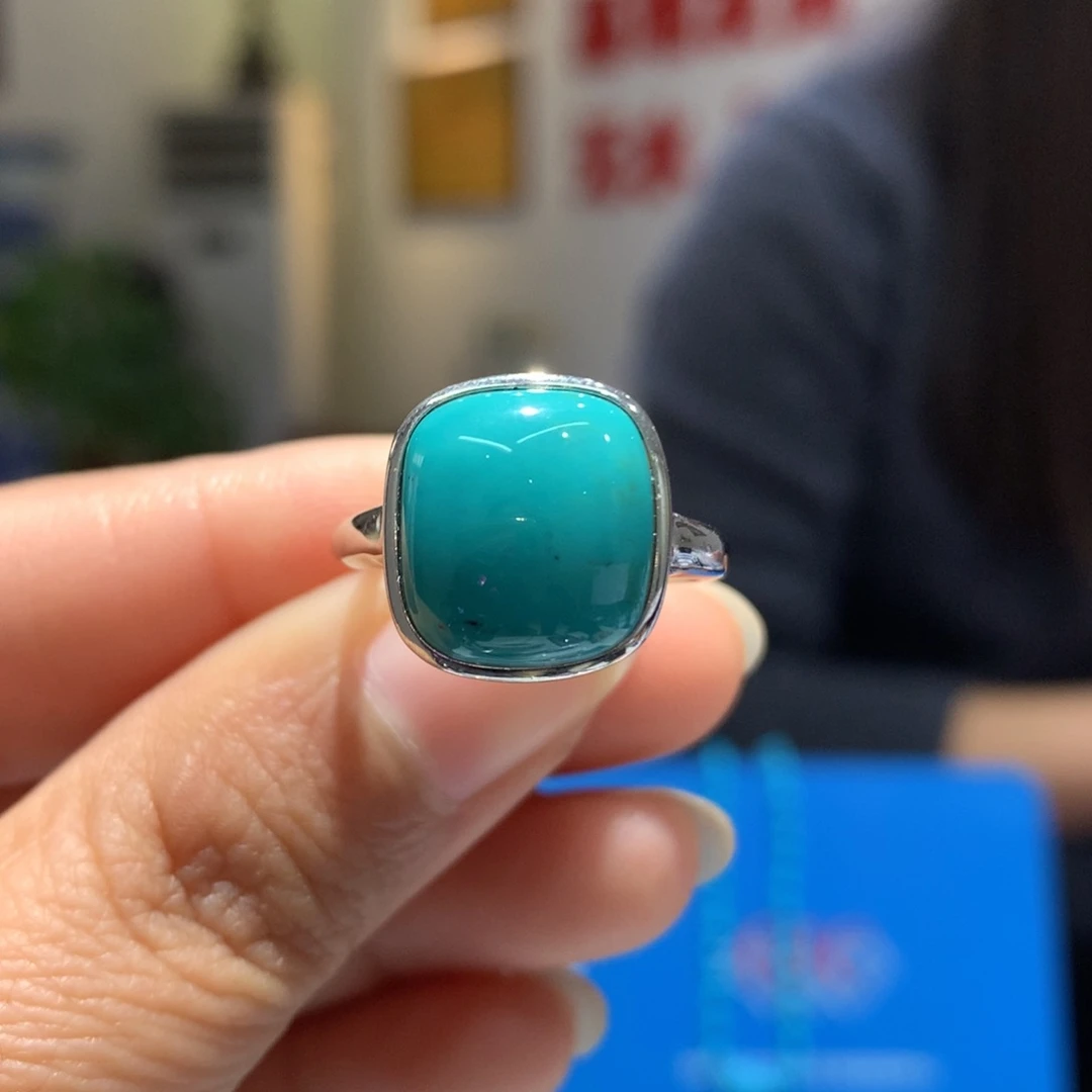 银S925镶嵌绿松石戒指