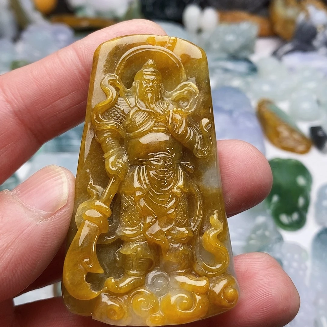 翡翠颈饰未镶嵌平步青云关二爷