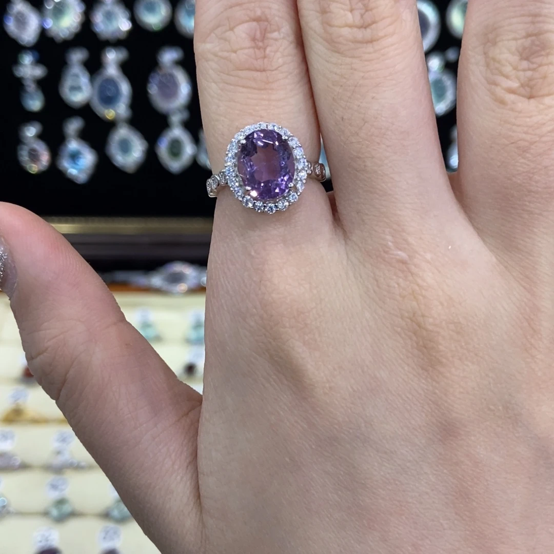紫晶银S925镶嵌戒指