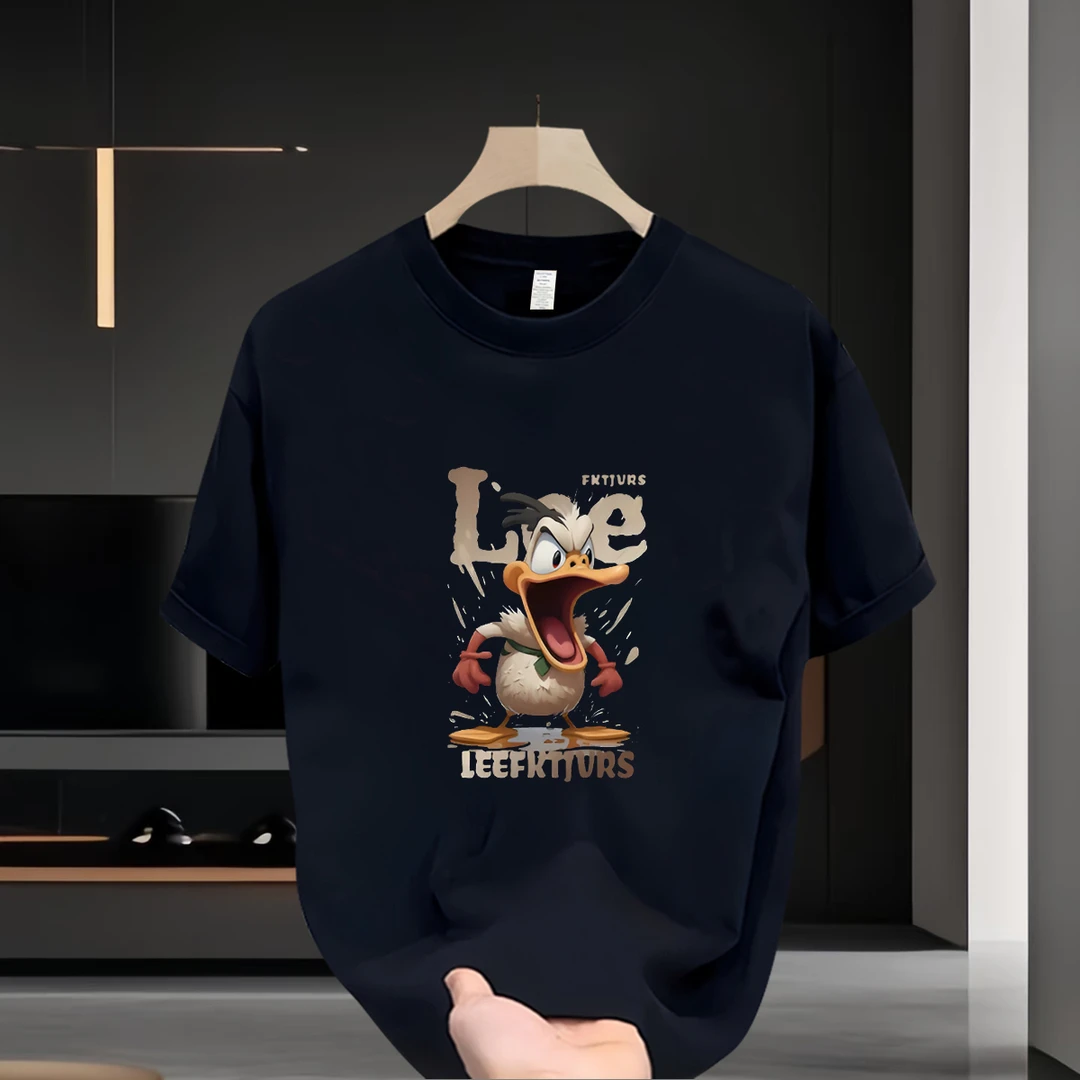 夏季重磅t恤男纯棉短袖2025新款大码时尚休闲半袖宽松百搭印花潮