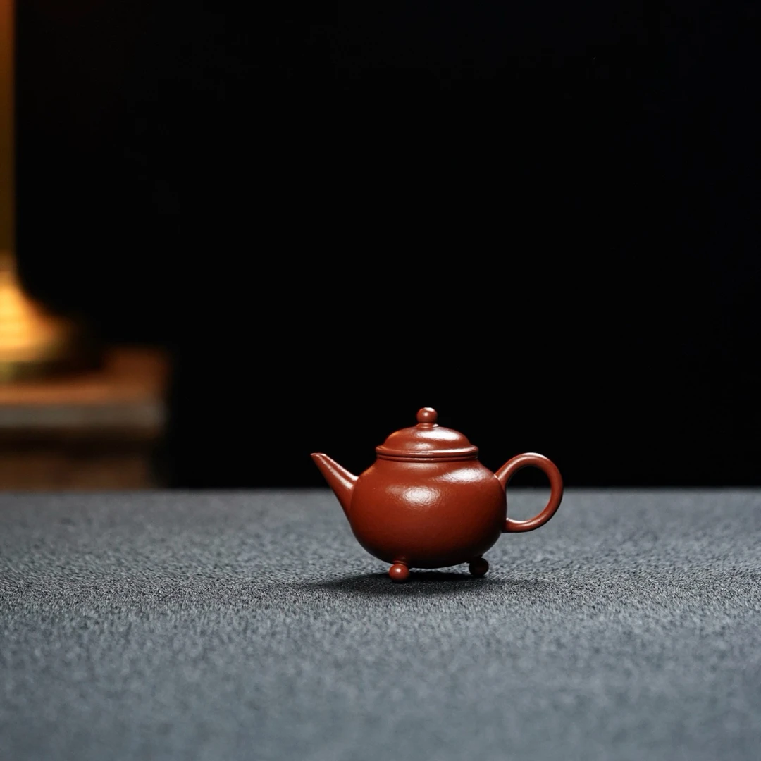 宜兴原矿朱泥手工100毫升孟臣水平礼品茶壶茶具