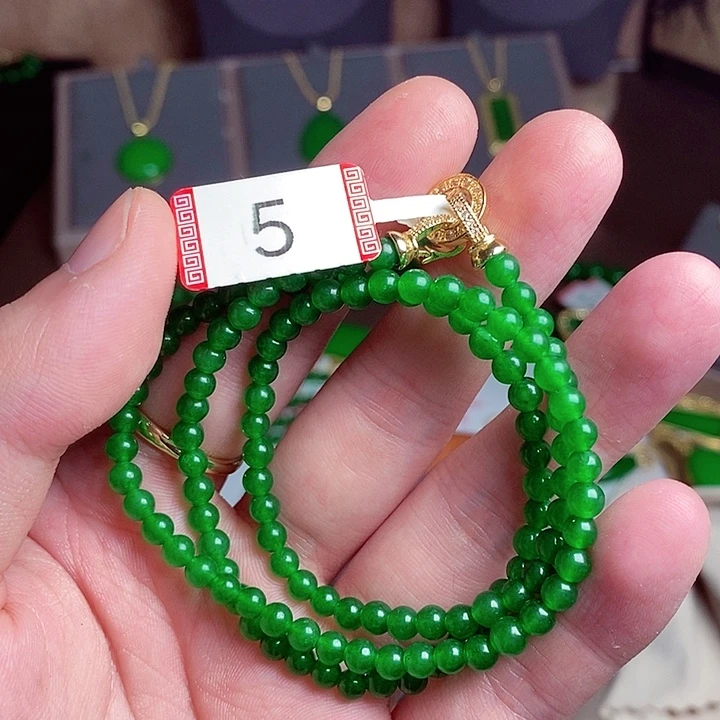 翡翠18K金镶嵌项链5