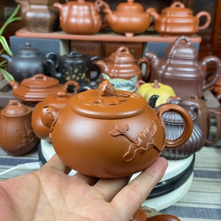 茶壶紫砂莲蓬220cc原矿赵庄朱泥特价