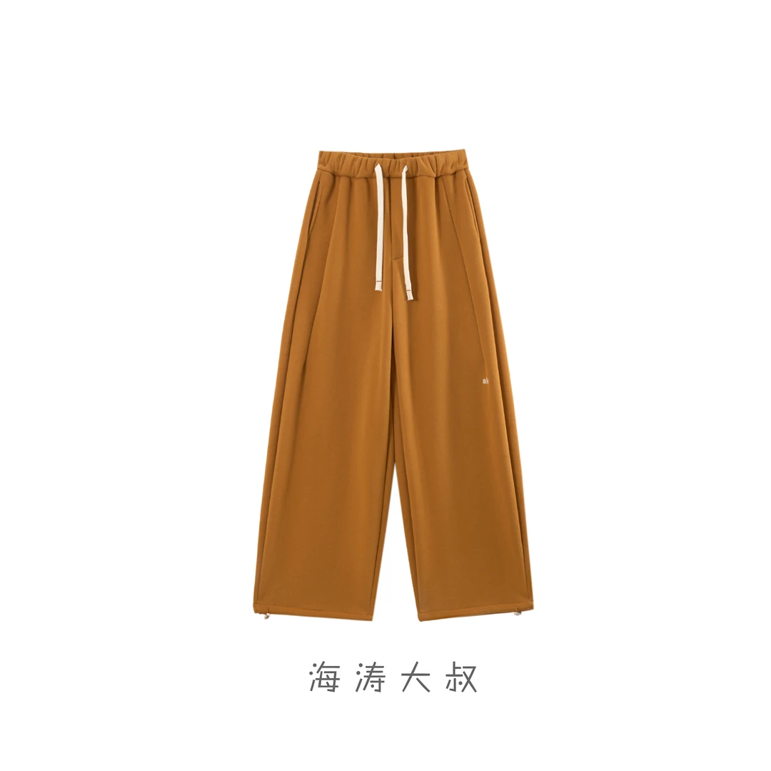 【海涛大叔】「轻松帅」加绒加厚抽绳松紧腰裤脚抽绳两穿休闲卫裤