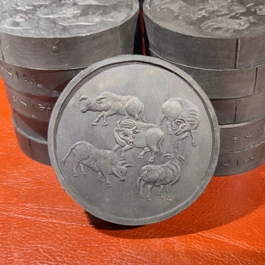 明版五牛图老漆油墨