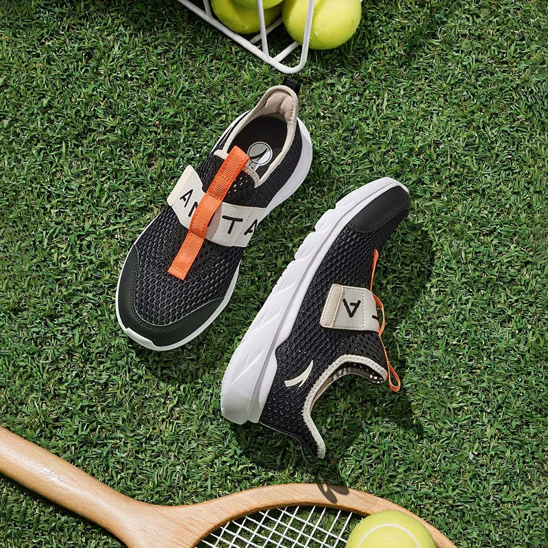 【一脚蹬】安踏儿童休闲鞋2025夏新款透气防滑耐磨网眼一脚蹬鞋