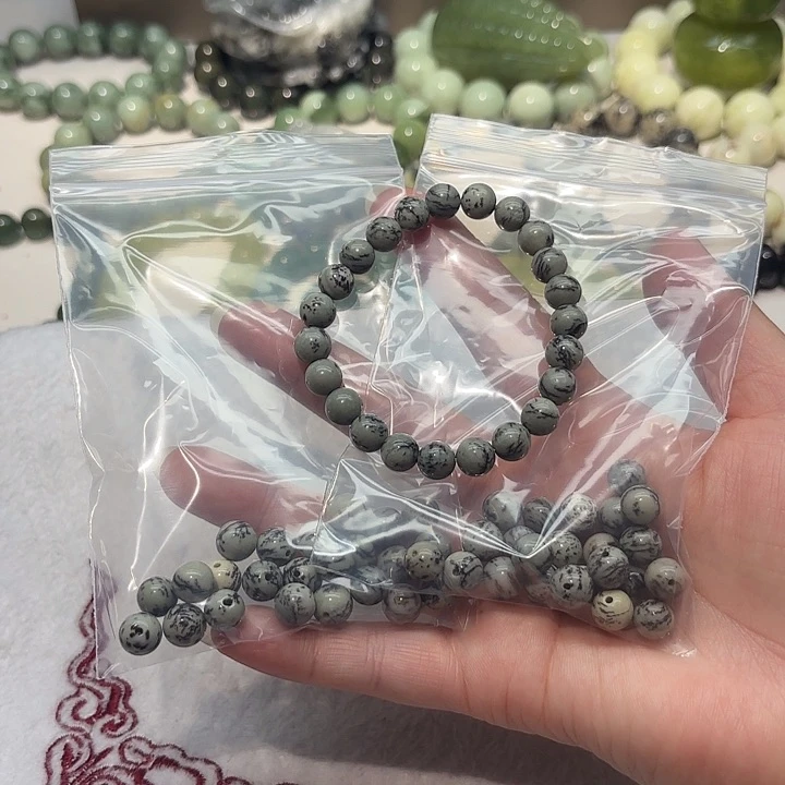蛇纹石玉未镶嵌手串3条Q**D