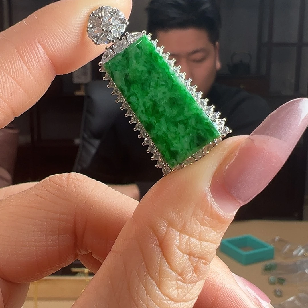 翡翠银S925镶嵌颈饰吊坠