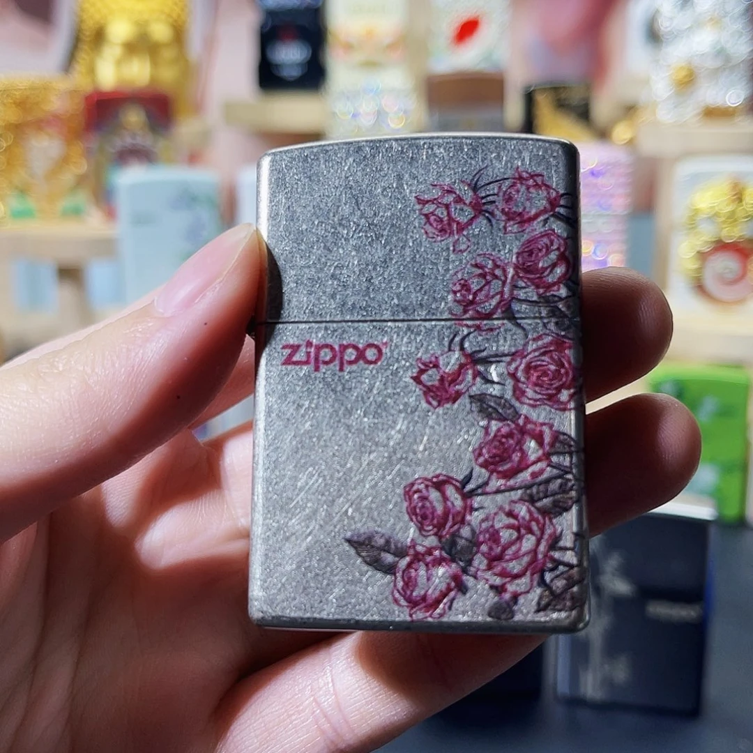 明铬zippo正品古银热恋玫瑰套装