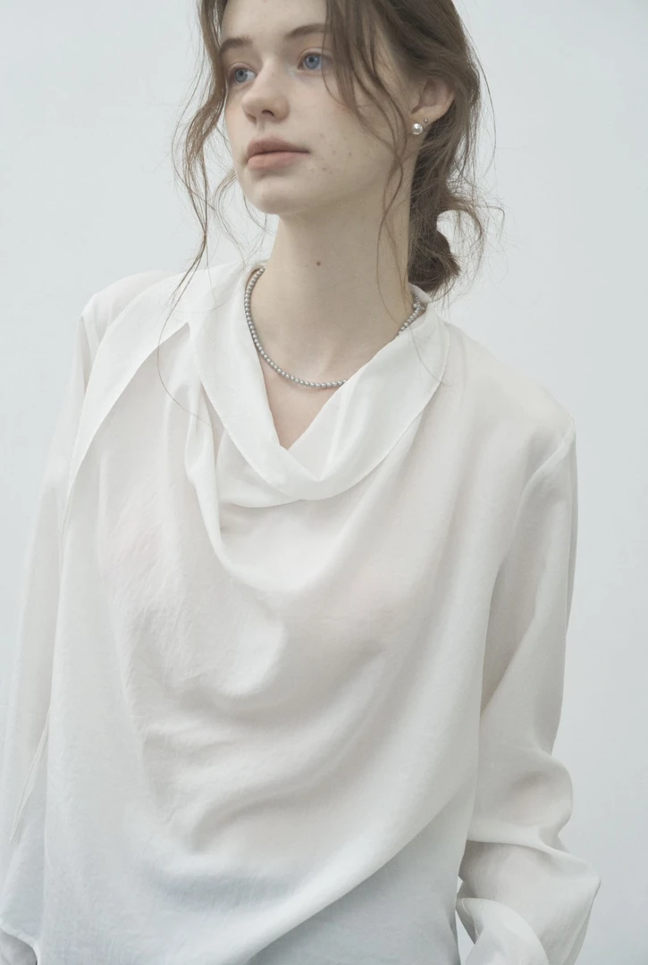 简约大气设计  荡领衬衣长袖