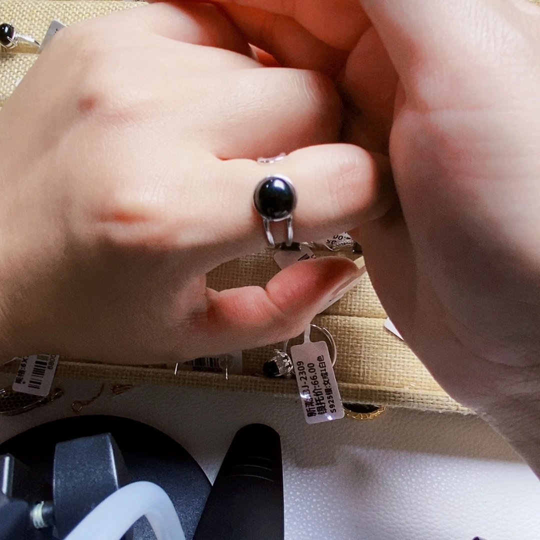 用***7翡翠银S925镶嵌戒指