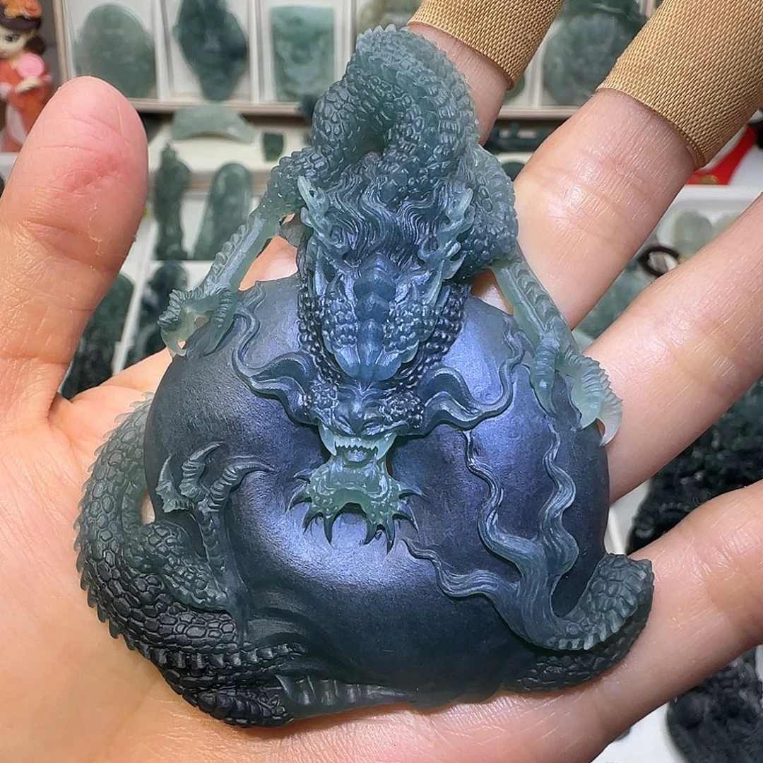 定制翡翠未镶嵌大威天龙翡翠定制