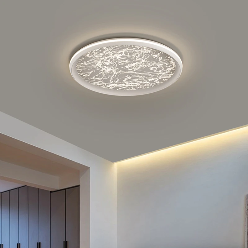 卧室吸顶灯新款简约烟雾云氛围灯高亮圆形书房间家用次卧中山灯