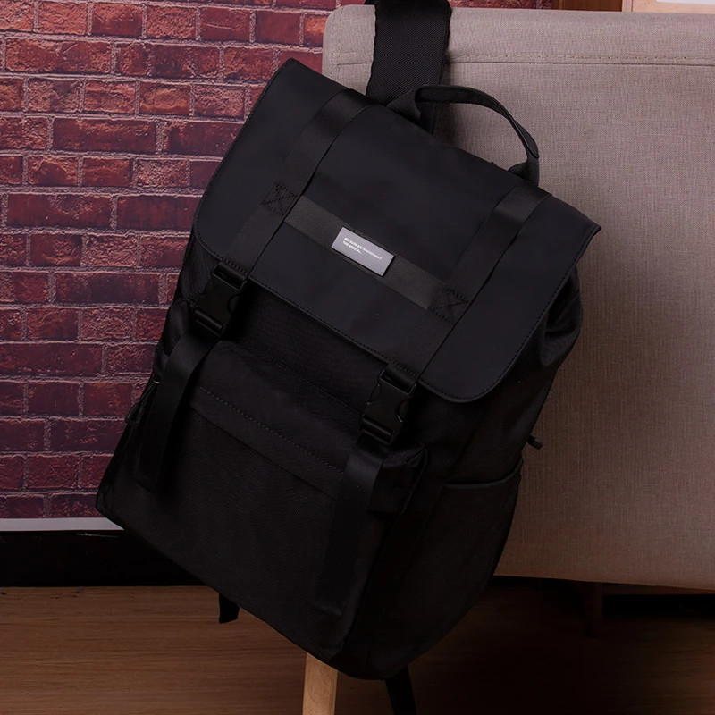 帆布双肩包男商务休闲旅行背包大学生电脑书包男款大容量通勤防水