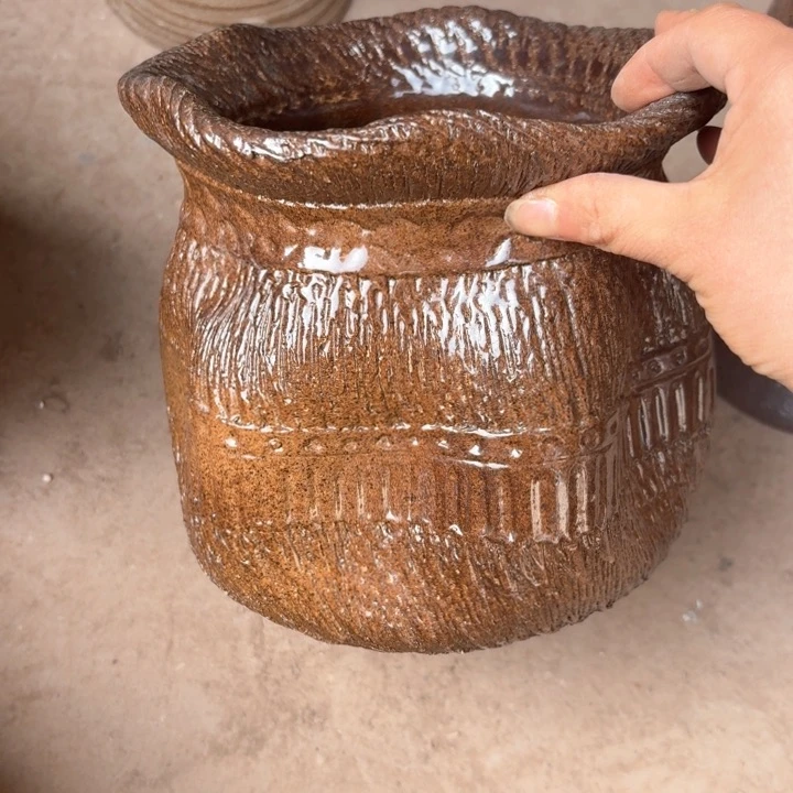 紫砂花盆微瑕18/17有孔