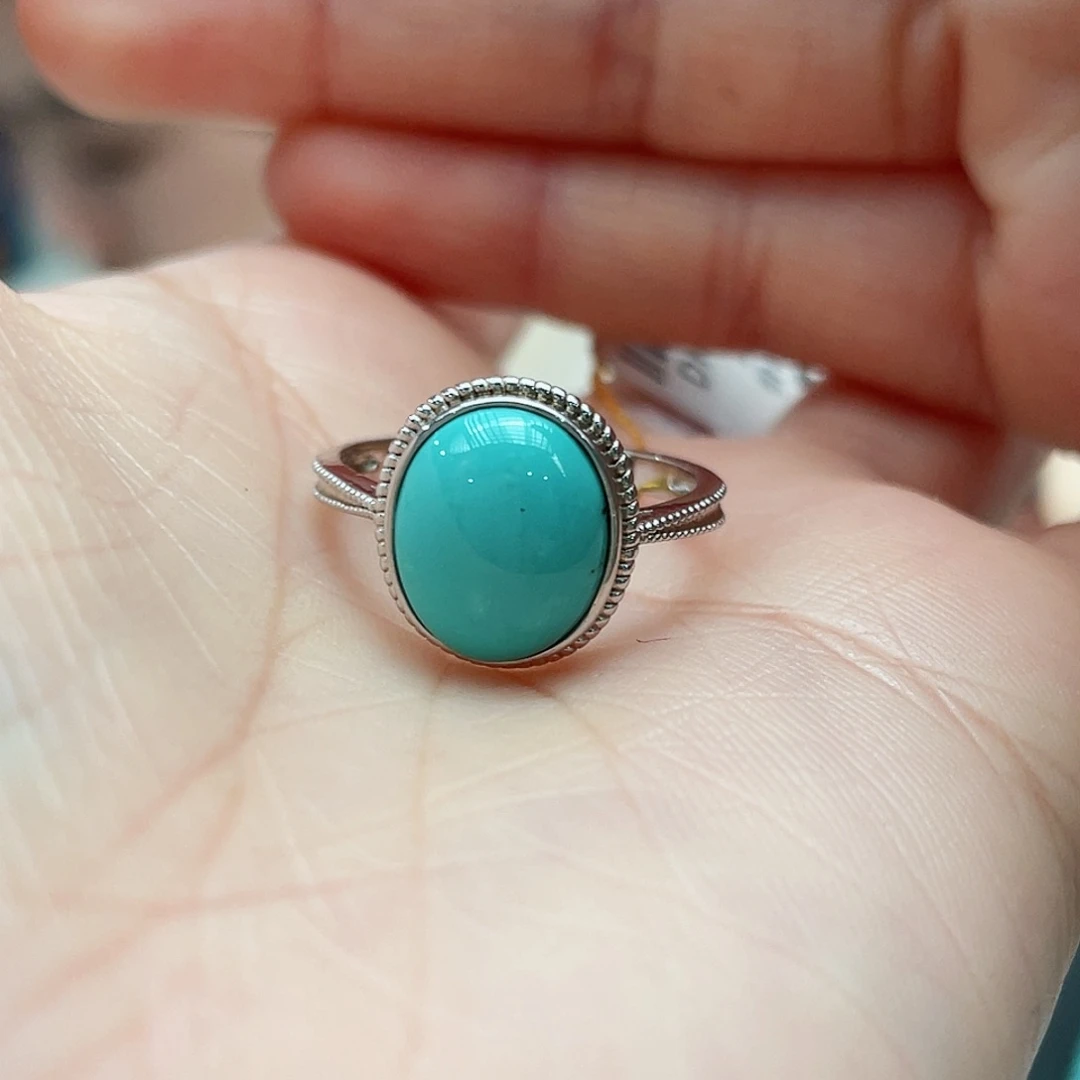 绿松石戒指银S925镶嵌