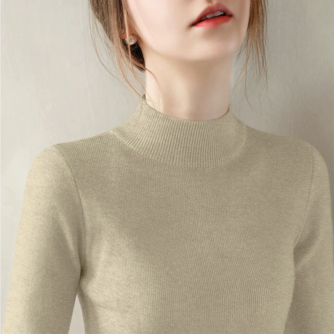 高级感百搭长袖打底衫内搭针织半高领