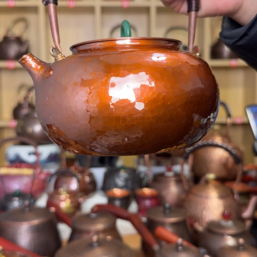 烤色1000提梁壶紫铜