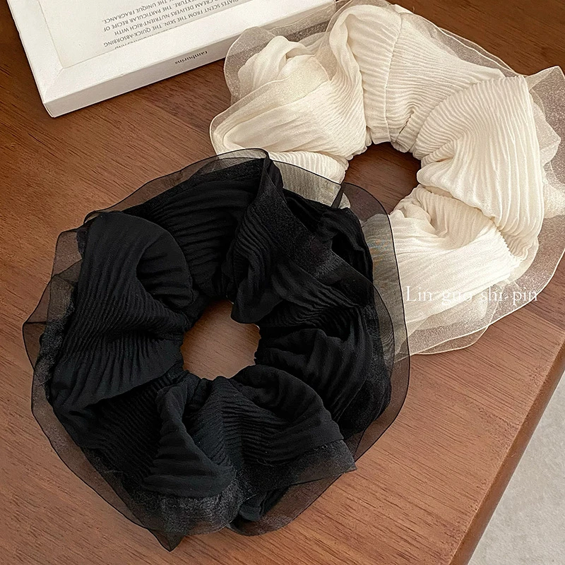 少女仙气感网纱双层大肠发圈森系高级感扎头绳优雅百搭发绳发饰女