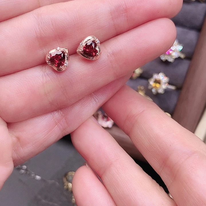 石榴石戒指银S925镶嵌