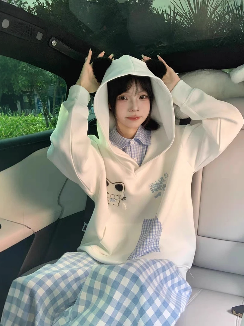 超好看卫衣女童春秋季2025新款设计感外套女孩连帽上衣初中生大童