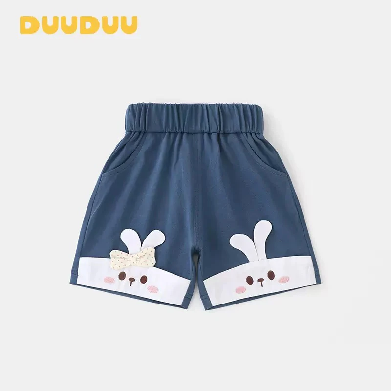 c016女宝蓝色兔子短裤